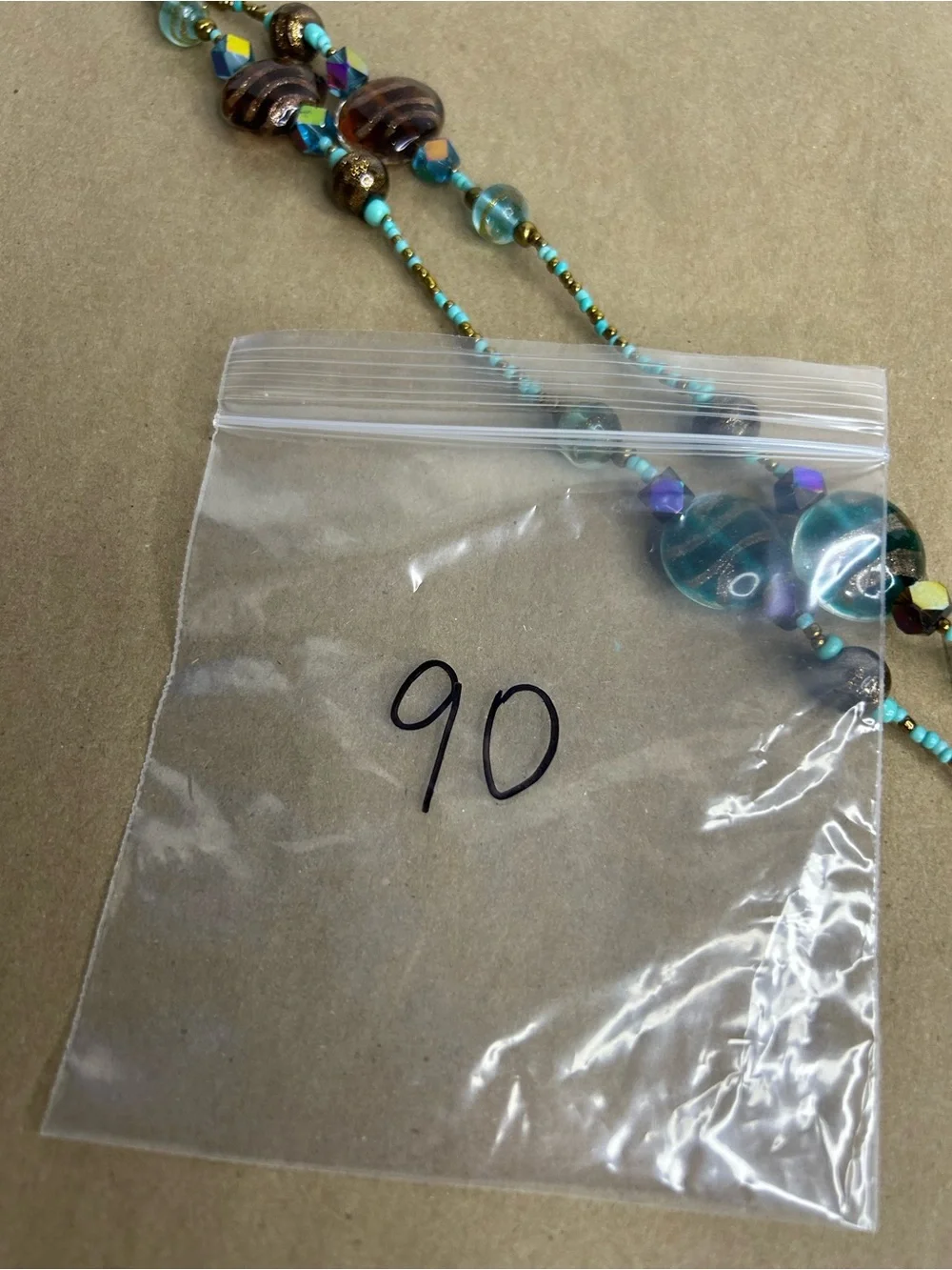 5 for $25🔥Bronze & Teal Beaded Necklace